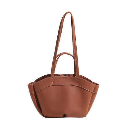 Large Capacity PU Tote Bag – Women’s Shoulder Handbag with Double Straps
