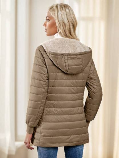Aveloria Modichic – Manteau Matelassé à Capuche Femme, Polaire Chaud, Style Décontracté Chic