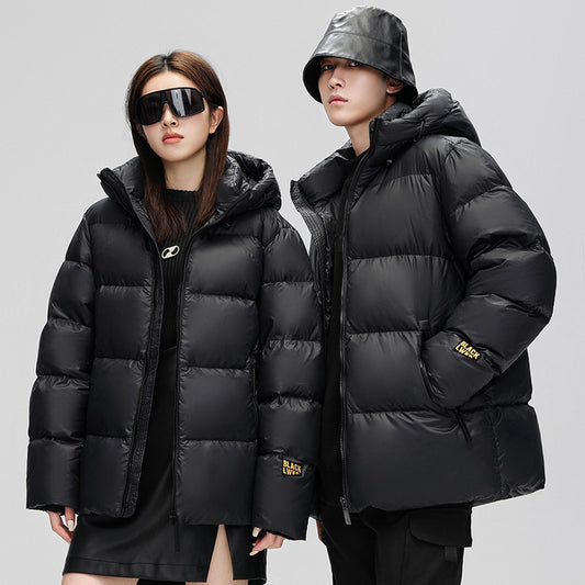 Veste Matelassée Hiver Unisexe – Noire & Dorée, Chaude, Rembourrée en Duvet de Canard Blanc