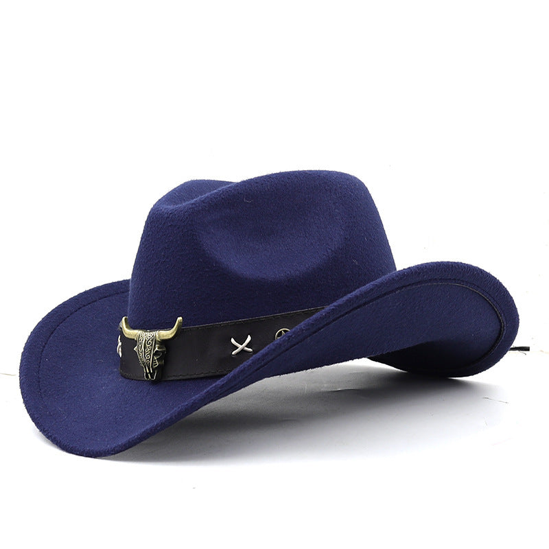 Chapeau Homme et Femme en Denim – Style Ethnique Western – Bords Roulés – Taille Ajustable
