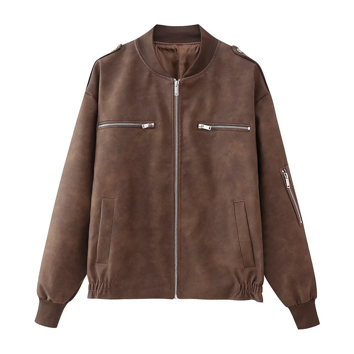 Pull Femme Street Hipster en Polyester – Manches Longues – Tailles S à L – Couleurs Gris et Marron Foncé