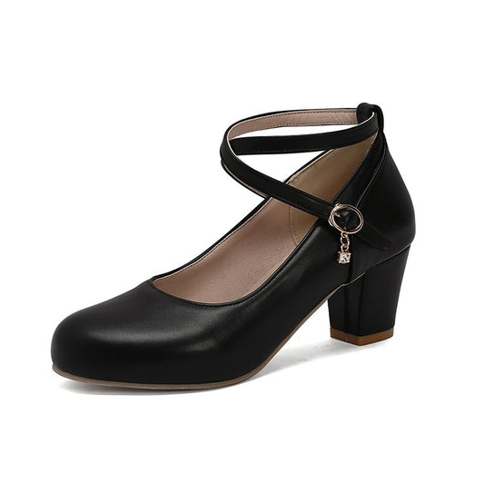 Chaussures Femme Talon Épais – Mary Jane, Talon Haut, Boucle