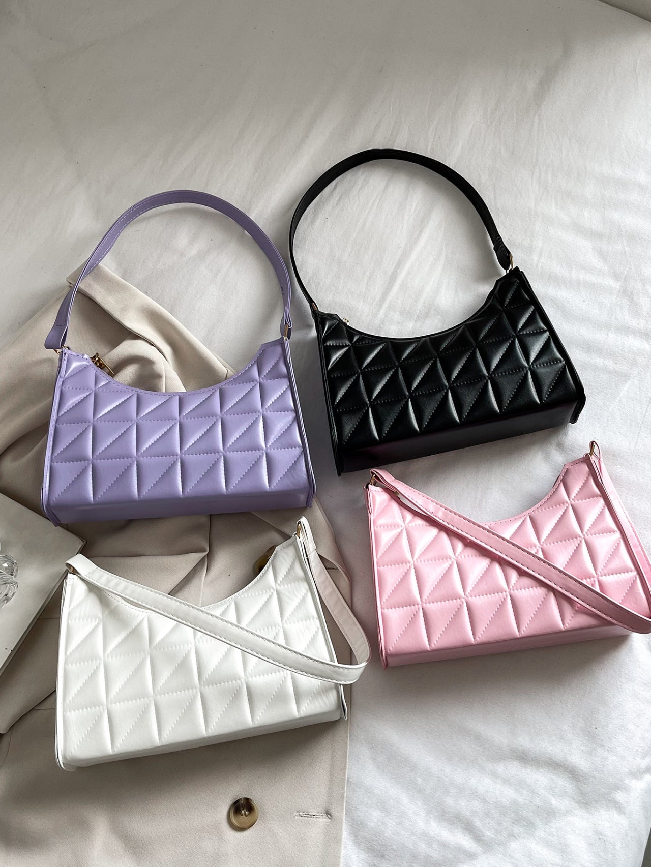 Sac Bandoulière Femme – Style Classique, Forme Losange, Couleurs Fraîches