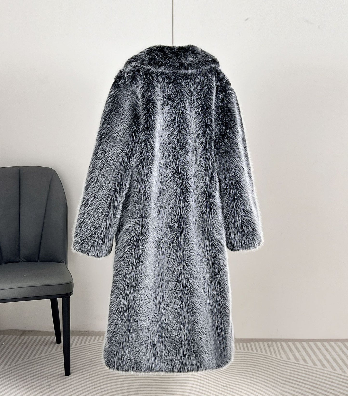 Manteau Femme Long 100cm en Fibre de Polyester avec Manches Longues et Finitions à Franges - L à XXL - Plusieurs Couleurs