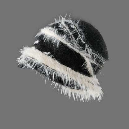 Bonnet Chaud Hiver Coréen – Tricoté Rayé Multicolore en Coton Doux