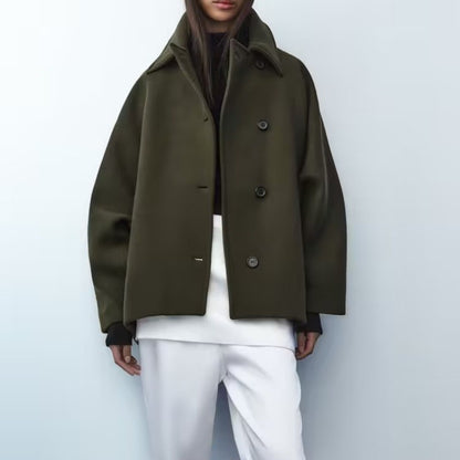 Veste Femme Mi-Longue 65 cm Style Street Hipster en Polyester à Manches Longues Effet 3D - S à L