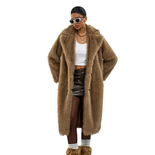 Manteau Femme Long 100cm en Fibre de Polyester avec Manches Longues et Finitions à Franges - L à XXL - Plusieurs Couleurs
