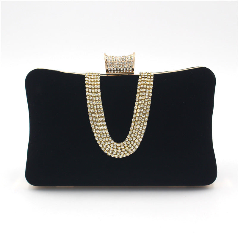 Sac de Soirée Femme – Style Européen-Américain, Velours U-Diamant, Forme Coussin