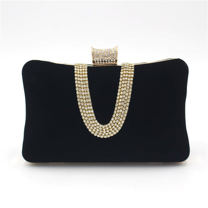 Sac de Soirée Femme – Style Européen-Américain, Velours U-Diamant, Forme Coussin