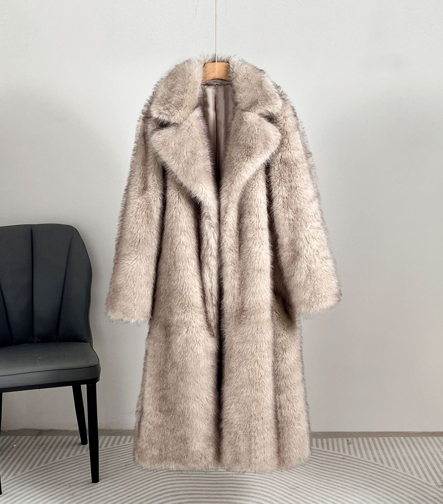 Manteau Femme Long 100cm en Fibre de Polyester avec Manches Longues et Finitions à Franges - L à XXL - Plusieurs Couleurs