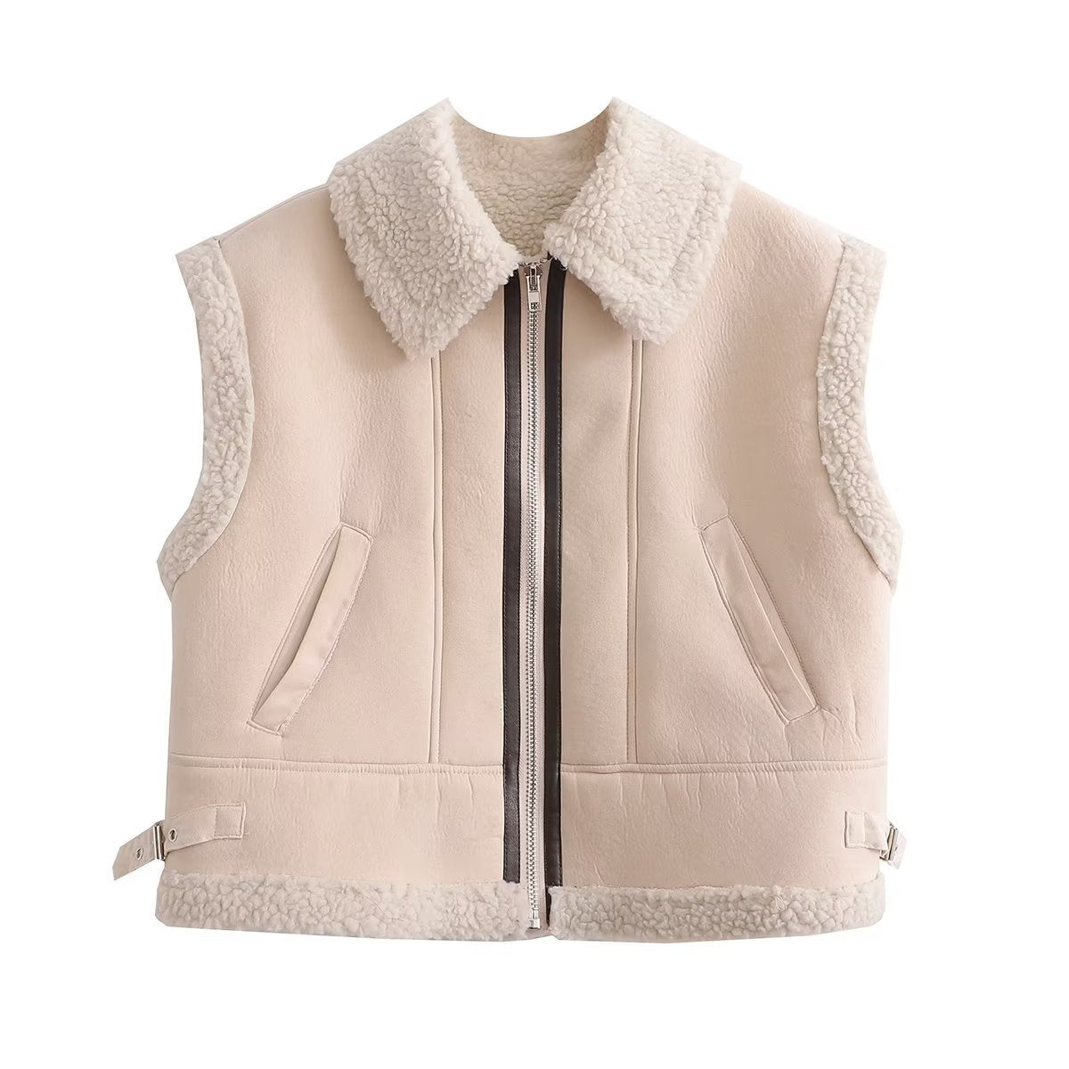 Cardigan Femme Street Hipster en Fourrure Synthétique – Style Européen et Américain – Tailles S à L