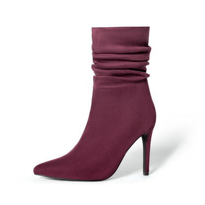 Bottes Femme en Daim – Talons Aiguilles Pointus, Style Chic Européen & Américain