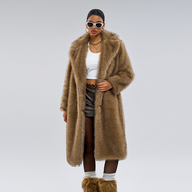Manteau Femme Long 100cm en Fibre de Polyester avec Manches Longues et Finitions à Franges - L à XXL - Plusieurs Couleurs