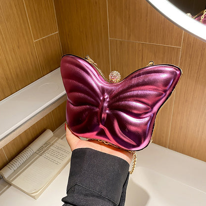 Sac Bandoulière Femme – Papillon Mignon avec Chaîne, Petit Format