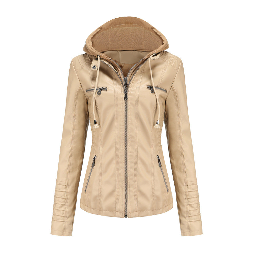 Veste Homme PU à Capuche – Style Urbain Décontracté – Similicuir