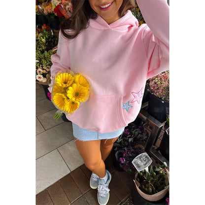 Sweat à Capuche Femme – Broderie Tendance, Manches Longues, Medium, Couleurs Variées