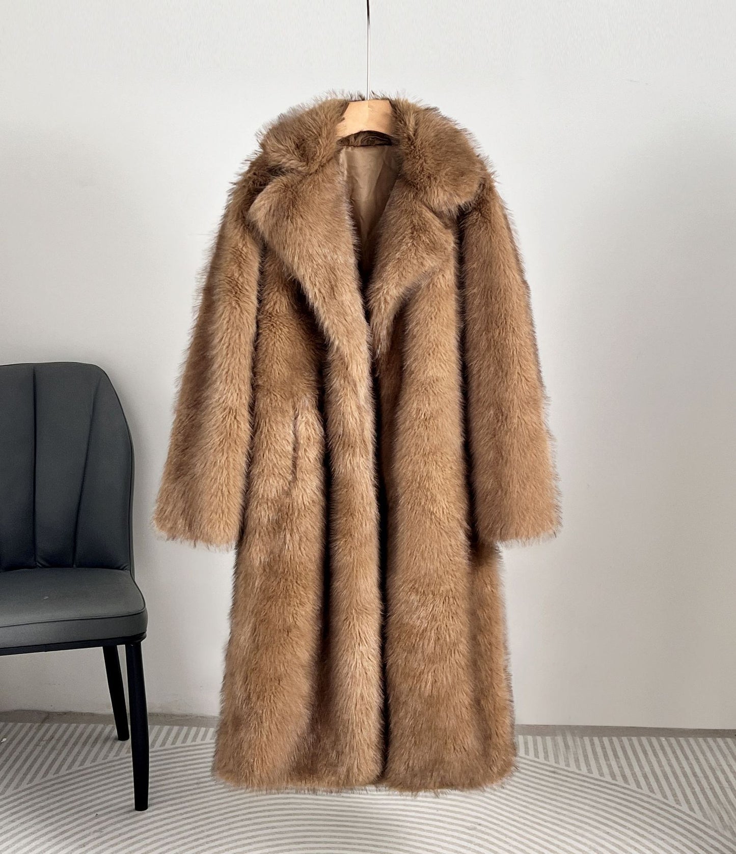 Manteau Femme Long 100cm en Fibre de Polyester avec Manches Longues et Finitions à Franges - L à XXL - Plusieurs Couleurs
