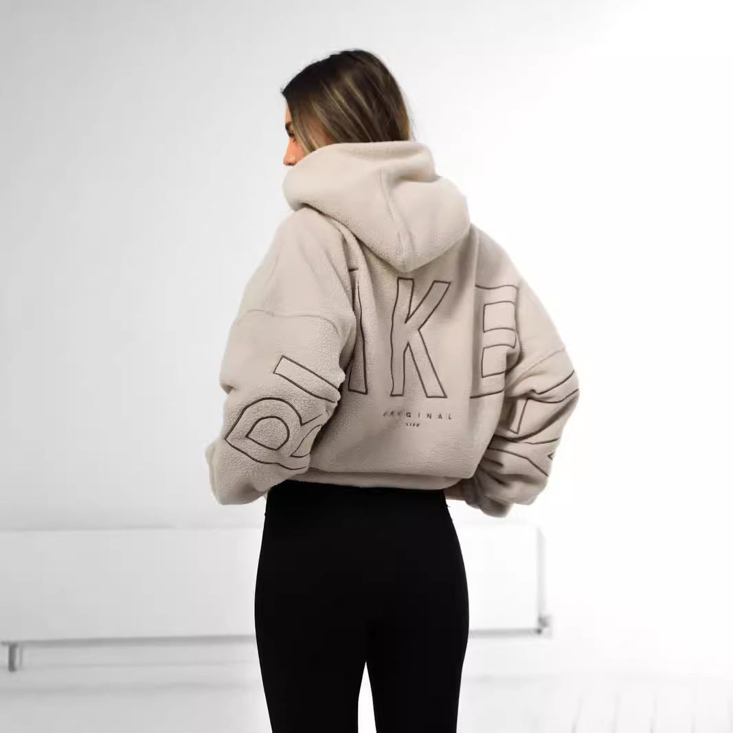 Pull Femme Style Britannique en Laine Mélangée avec Poche et Broderie - Coupe Ample - M à 2XL