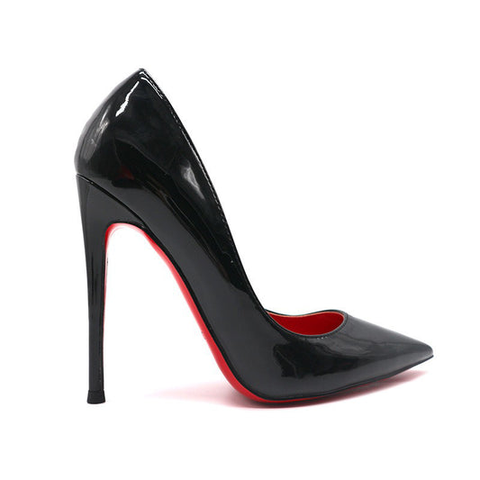 Escarpins Femme à Talon Stiletto – Talon Haut Noir avec Fond Rouge