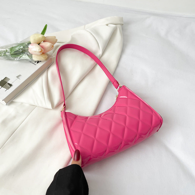 Petit Sac Bandoulière Carré Femme – Style Plaid Diamant, PU Durable