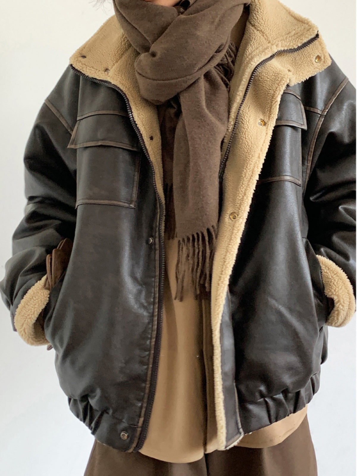 Veste Femme Col Montant – Style Rétro Japonais – Zippée – Automne Décontracté