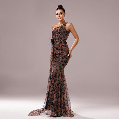 Jupe Femme Élégante Léopard à Paillettes – Jupe Courte Cintrée Style Chic
