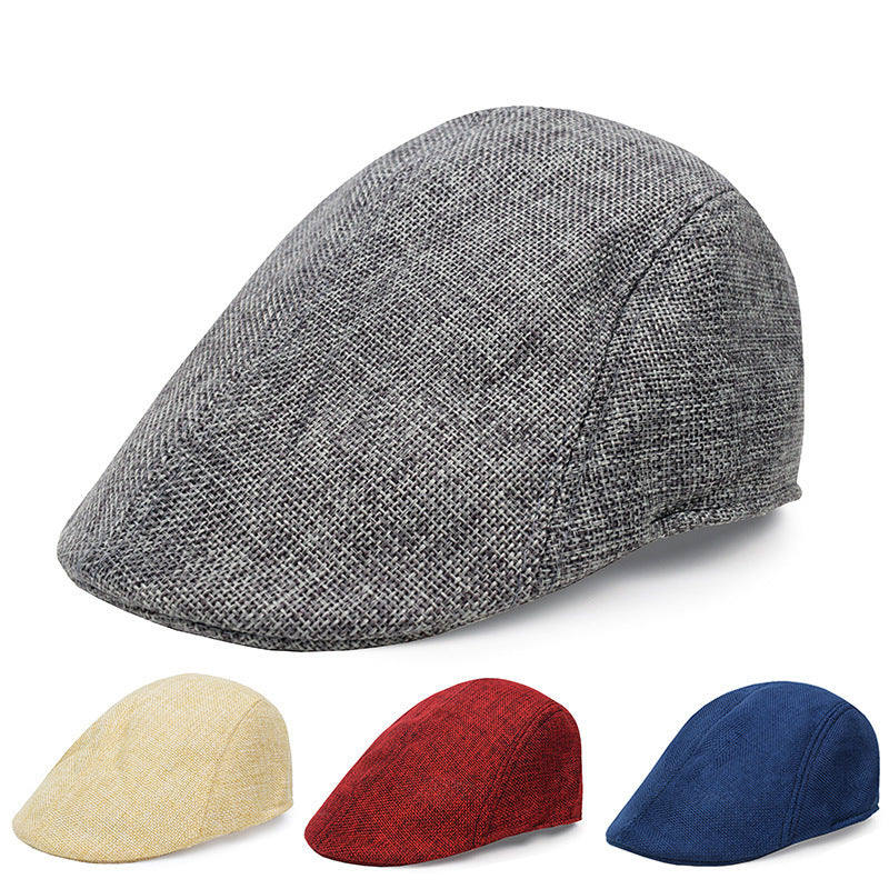 Casquette Homme Béret en Coton et Lin – Style Rétro – Taille Unique – Protection Soleil