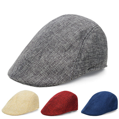 Casquette Homme Béret en Coton et Lin – Style Rétro – Taille Unique – Protection Soleil