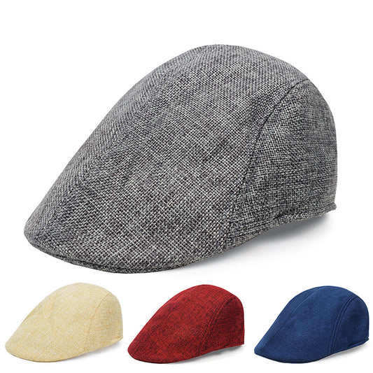 Casquette Homme Béret en Coton et Lin – Style Rétro – Taille Unique – Protection Soleil