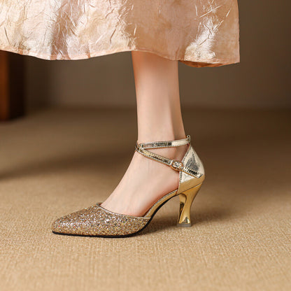 Sandales Femme à Talon Haut – Bout Pointu, Bride à Boucle