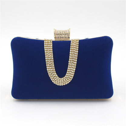 Sac de Soirée Femme – Style Européen-Américain, Velours U-Diamant, Forme Coussin