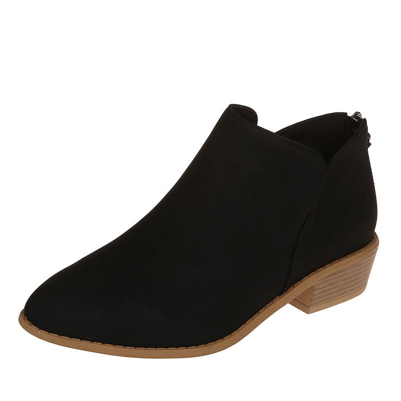 Bottines Femme en Daim avec Fermeture Éclair – Style Martin, Talon Bas Confortable, Tailles 36–43