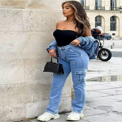 Pantalon Cargo Femme – Printemps & Automne, Multi-poches, Large et Décontracté
