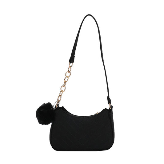Sac Bandoulière Femme Rétro Uni – Sac d’Épaule Décontracté PU Style Street