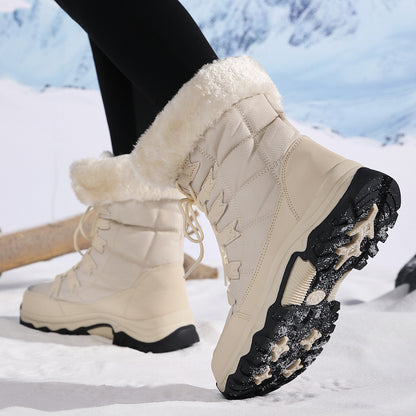 Bottes Hautes Femme Hiver – Imperméables, Chaudes en Laine Épaisse, Semelle Antidérapante, Tailles 36–42