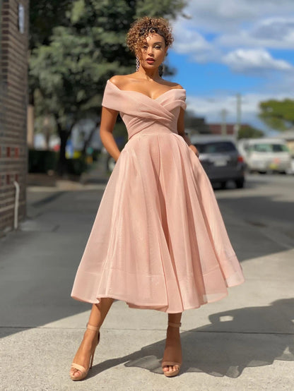 Robe de Soirée Femme – Épaules Dénudées, Dos Nu, Sexy et Élégante