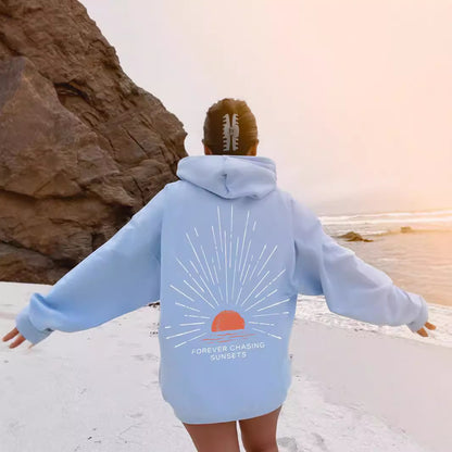 Pull à Capuche Femme – Manches Longues, Impression, Style Décontracté