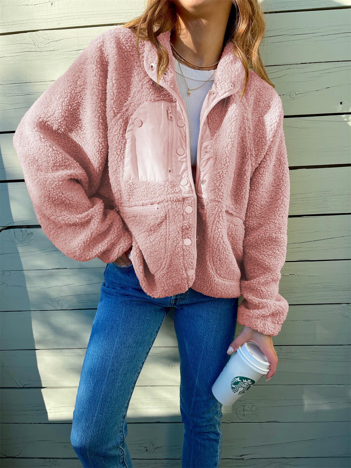 Veste Femme Style Japonais et Coréen en Laine avec Poches – Tailles M à XXL – Couleurs Variées