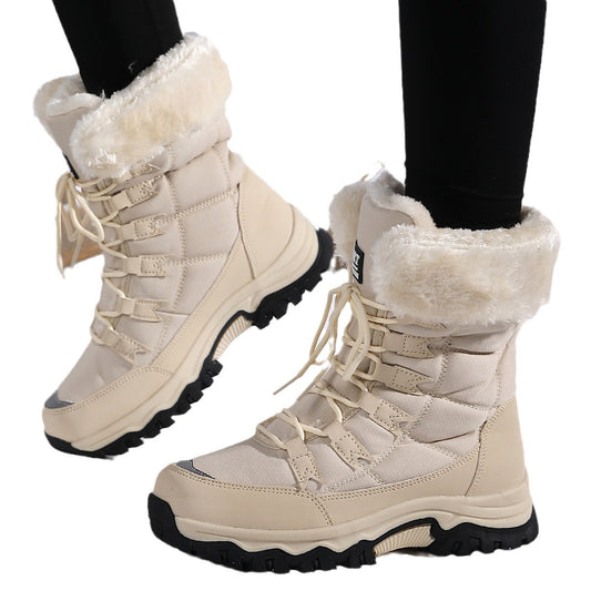 Bottes Hautes Femme Hiver – Imperméables, Chaudes en Laine Épaisse, Semelle Antidérapante, Tailles 36–42