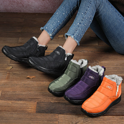 Bottes Neige Femme Chaudes Épaissies – Doublées Laine Lavée, Imperméables, Grandes Tailles 35–45