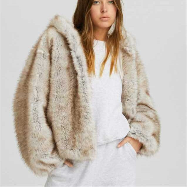 Manteau Femme Décontracté Style Japonais Coréen en Laine Mélangée et Velours de Yak - Couleur Abricot - S à XL