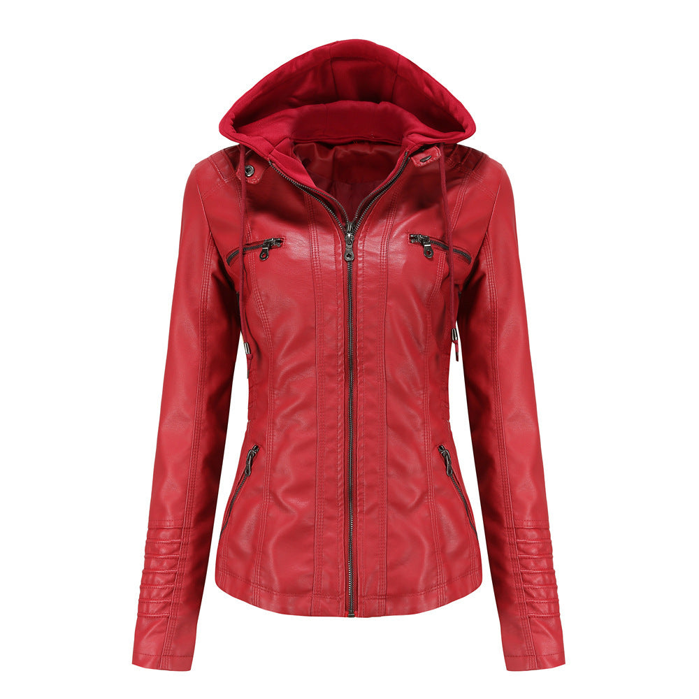 Veste Homme PU à Capuche – Style Urbain Décontracté – Similicuir