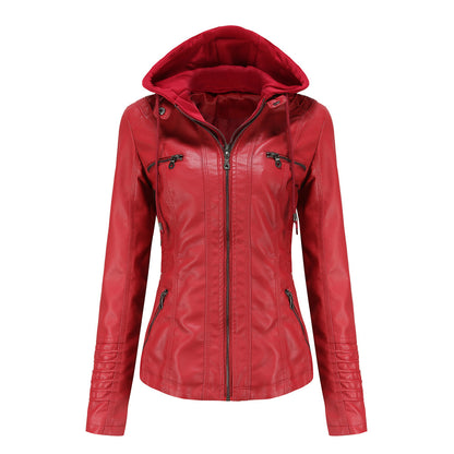 Veste Homme PU à Capuche – Style Urbain Décontracté – Similicuir