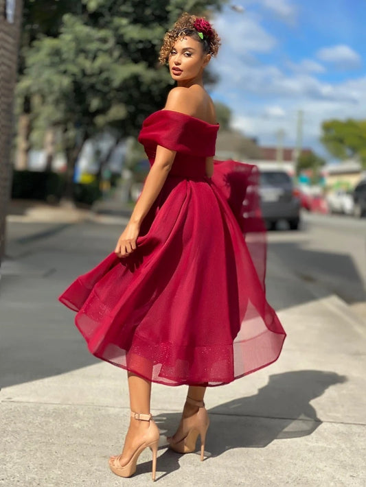 Robe de Soirée Femme – Épaules Dénudées, Dos Nu, Sexy et Élégante