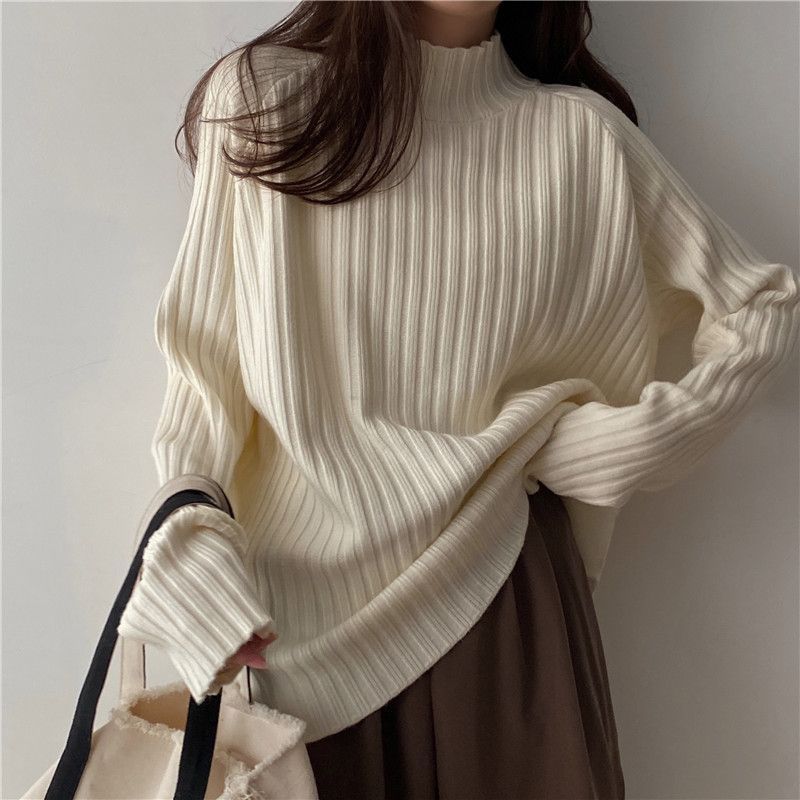 Pull Femme Col Montant Style Zen – Loose & Confort Épais