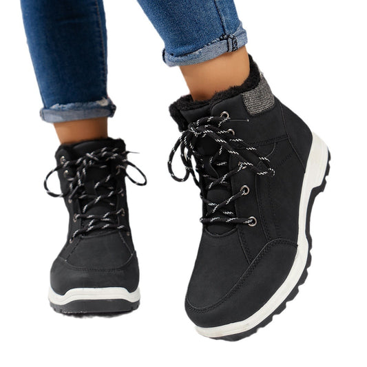 Bottines Femme Hiver en Suède – Chaudes, Antidérapantes, Style Dr Martens, Tailles 36–41