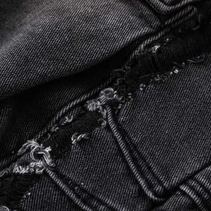 Pantalon Cargo Femme Noir – Denim Droit à Poches, Style Basique et Tendance