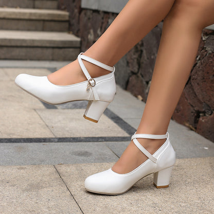 Chaussures Femme Talon Épais – Mary Jane, Talon Haut, Boucle