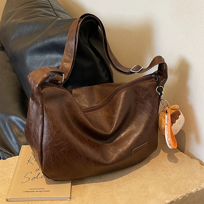 Fashionable Retro Dumpling Shoulder Messenger Bag – PU Leather, European & American Style