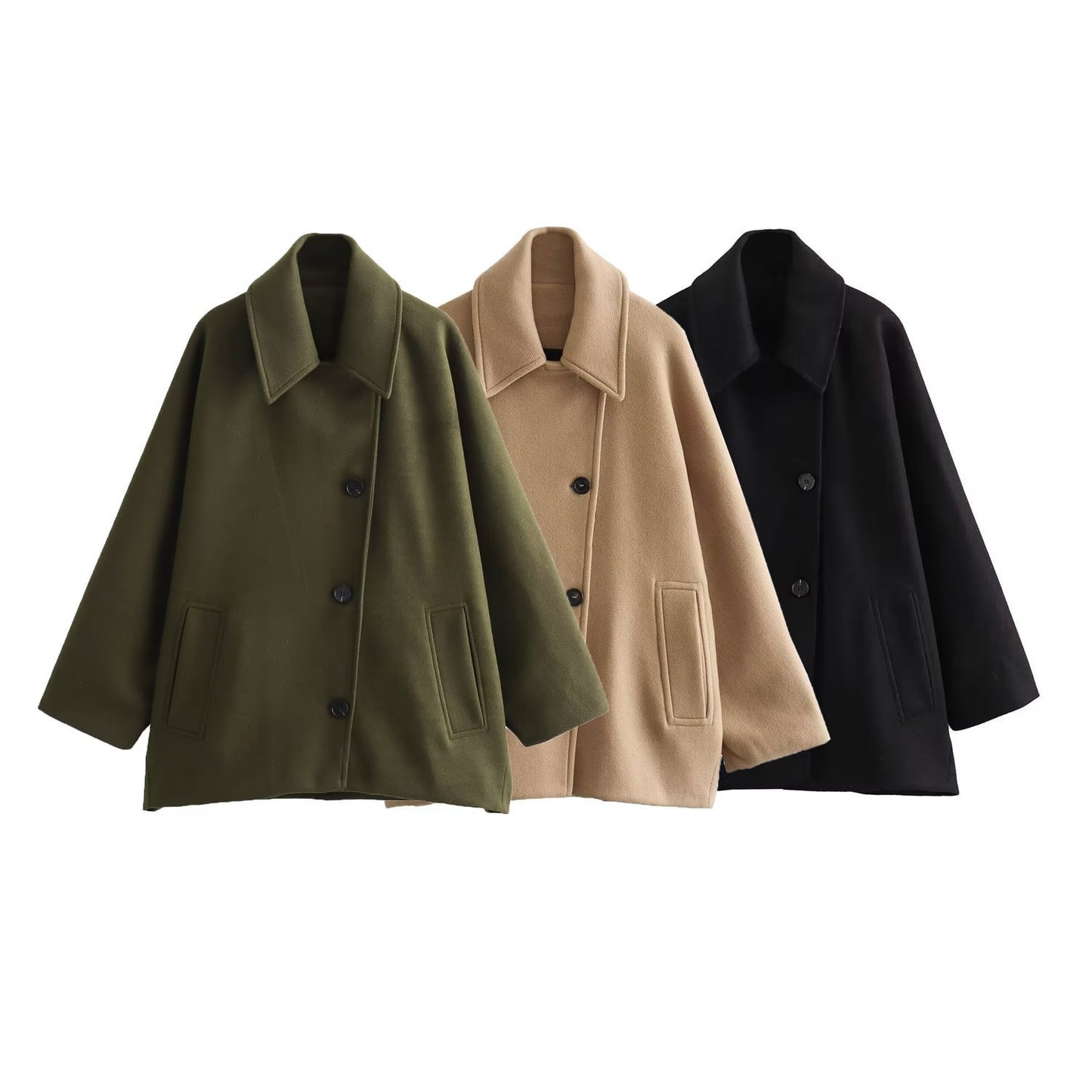 Veste Femme Mi-Longue 65 cm Style Street Hipster en Polyester à Manches Longues Effet 3D - S à L